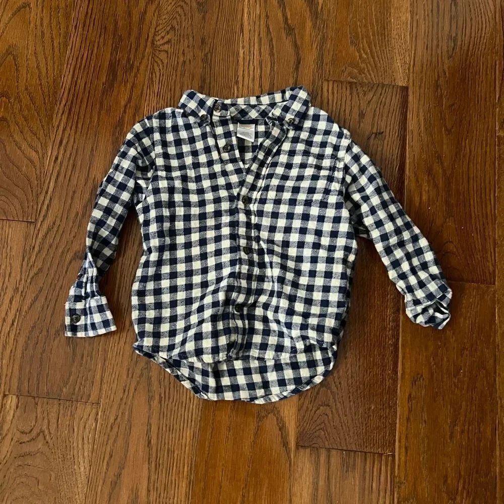 Gymboree 2t navy and cream button down shirt